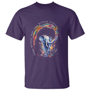 LGBTQ Ally T Shirt Dream Without Fear Love Without Limits Rainbow Watercolor Elephant TS09 Purple Print Your Wear