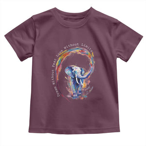 LGBTQ Ally Toddler T Shirt Dream Without Fear Love Without Limits Rainbow Watercolor Elephant TS09 Maroon Print Your Wear