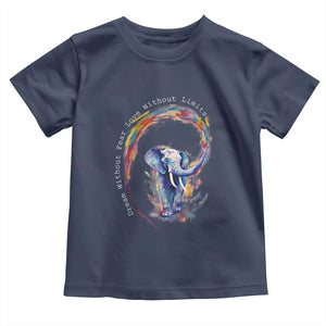 LGBTQ Ally Toddler T Shirt Dream Without Fear Love Without Limits Rainbow Watercolor Elephant TS09 Navy Print Your Wear