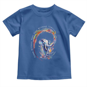 LGBTQ Ally Toddler T Shirt Dream Without Fear Love Without Limits Rainbow Watercolor Elephant TS09 Royal Blue Print Your Wear