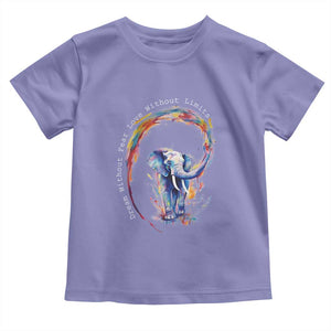 LGBTQ Ally Toddler T Shirt Dream Without Fear Love Without Limits Rainbow Watercolor Elephant TS09 Violet Print Your Wear