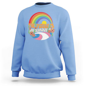 LGBT Pride Sweatshirt The Future Is Inclusive Rainbow TS09 Carolina Blue Printyourwear