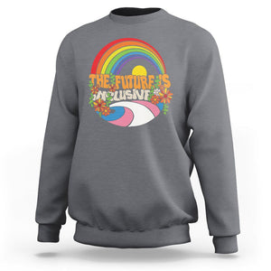 LGBT Pride Sweatshirt The Future Is Inclusive Rainbow TS09 Charcoal Printyourwear