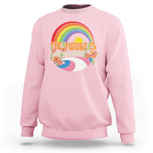 LGBT Pride Sweatshirt The Future Is Inclusive Rainbow TS09 Light Pink Printyourwear
