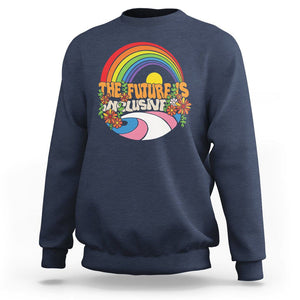 LGBT Pride Sweatshirt The Future Is Inclusive Rainbow TS09 Navy Printyourwear