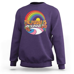 LGBT Pride Sweatshirt The Future Is Inclusive Rainbow TS09 Purple Printyourwear