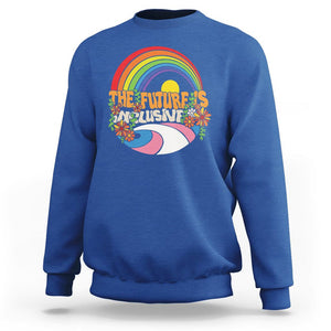 LGBT Pride Sweatshirt The Future Is Inclusive Rainbow TS09 Royal Blue Printyourwear
