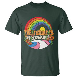 LGBT Pride T Shirt The Future Is Inclusive Rainbow TS09 Dark Forest Green Printyourwear