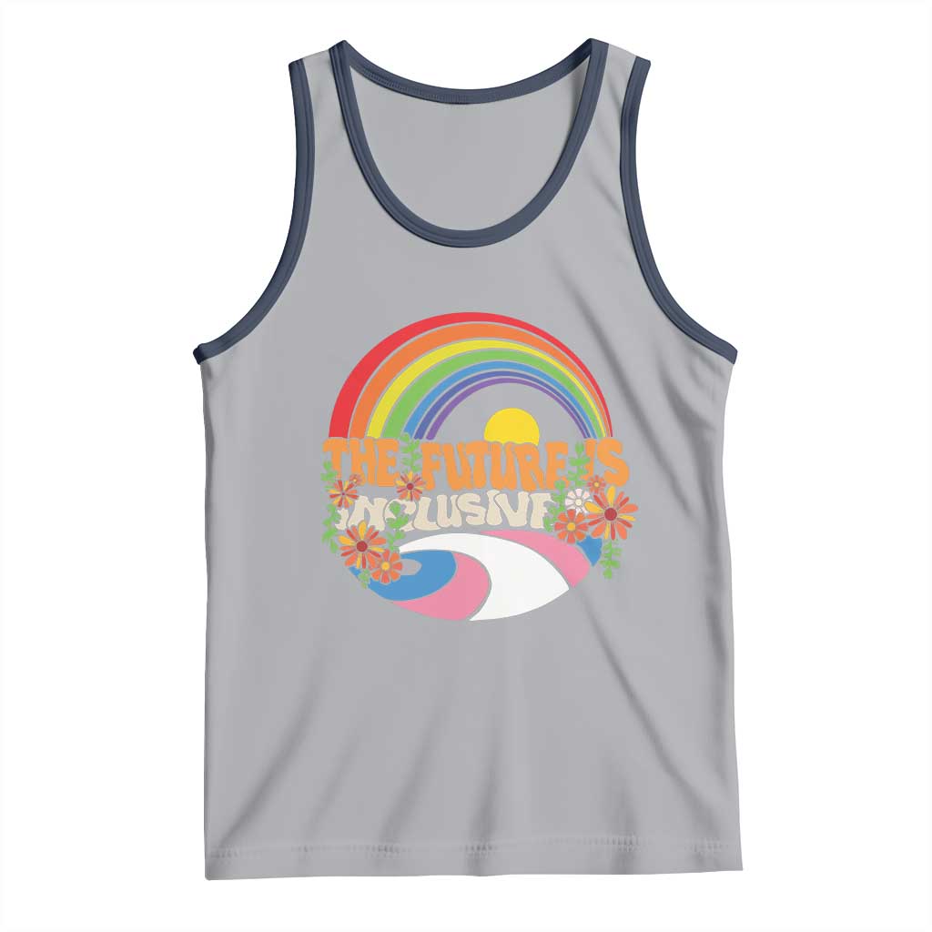LGBT Pride Tank Top The Future Is Inclusive Rainbow TS09 Athletic Heather Navy Print Your Wear