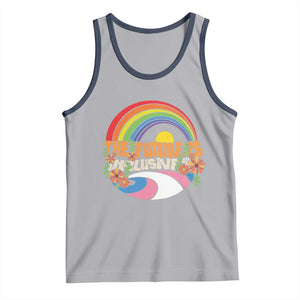 LGBT Pride Tank Top The Future Is Inclusive Rainbow TS09 Athletic Heather Navy Print Your Wear