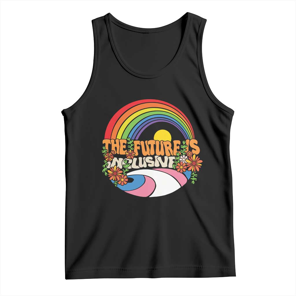 LGBT Pride Tank Top The Future Is Inclusive Rainbow TS09 Black Print Your Wear