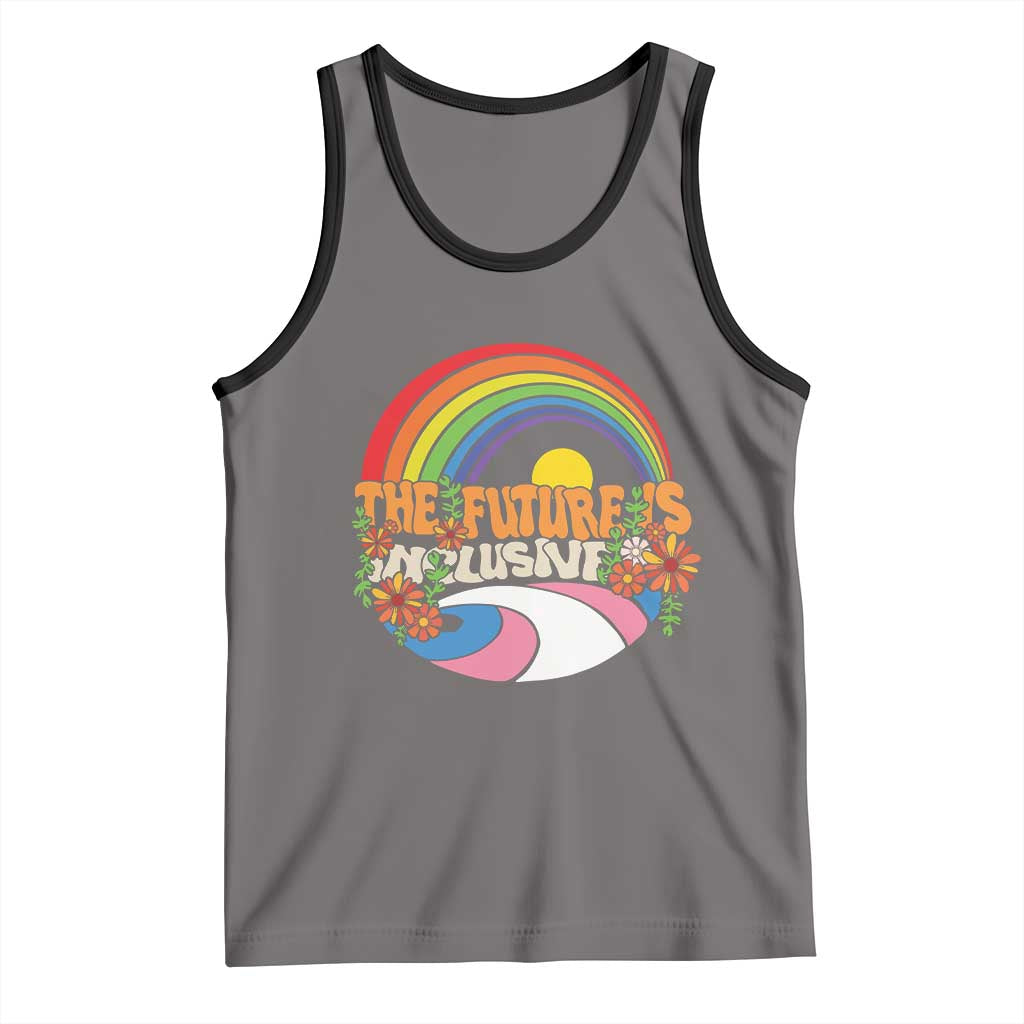 LGBT Pride Tank Top The Future Is Inclusive Rainbow TS09 Deep Heather Black Print Your Wear