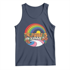 LGBT Pride Tank Top The Future Is Inclusive Rainbow TS09 Navy Print Your Wear