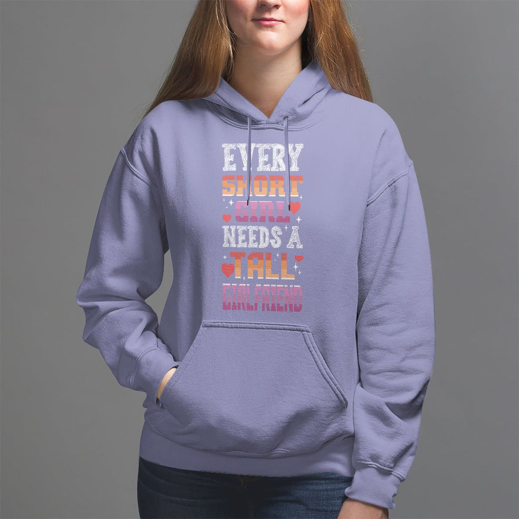 Lesbian Couple Hoodie Every Short Girl Needs A Tall Girlfriend TS09 Violet Printyourwear