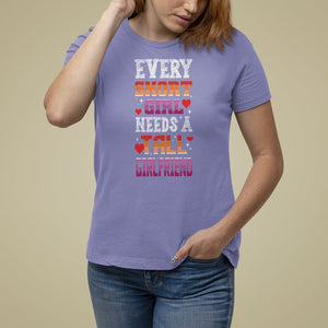 Lesbian Couple T Shirt For Women Every Short Girl Needs A Tall Girlfriend TS09 Violet Printyourwear