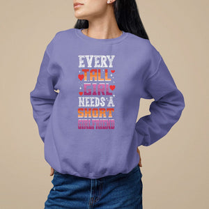 Lesbian Couple Sweatshirt Every Tall Girl Needs A Short Girlfriend TS09 Violet Printyourwear