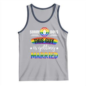 Sorry Boys This Guy Is Getting Married Gay LGBT Pride Tank Top TS09 Athletic Heather Navy Print Your Wear