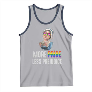 LGBT Pride Tank Top More Pride Less Prejudice Rainbow TS09 Athletic Heather Navy Print Your Wear
