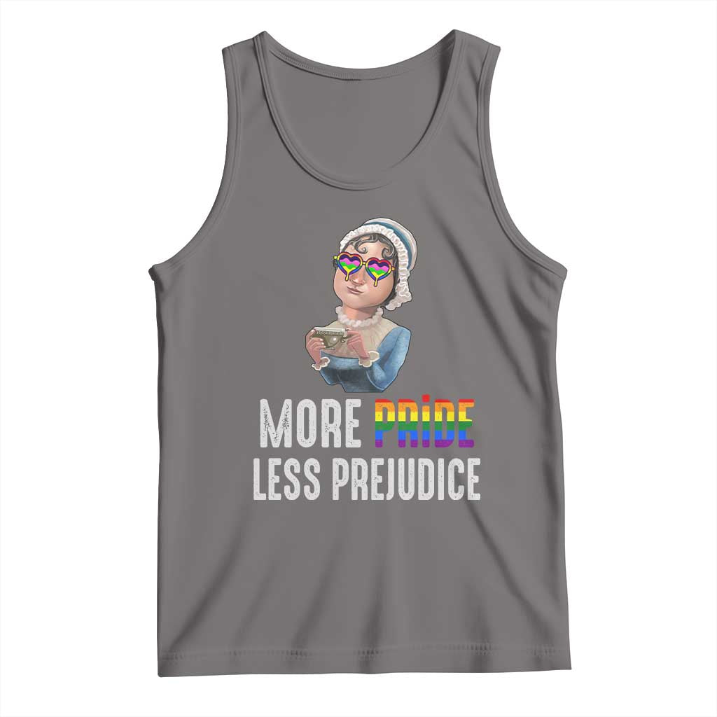 LGBT Pride Tank Top More Pride Less Prejudice Rainbow TS09 Deep Heather Print Your Wear