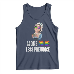 LGBT Pride Tank Top More Pride Less Prejudice Rainbow TS09 Navy Print Your Wear