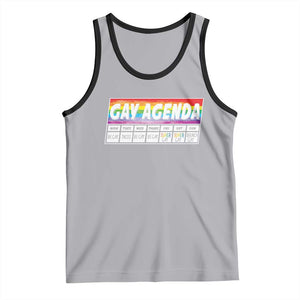 Funny Gay Agenda Weekly Schedule Pride LGBT Pride Tank Top TS09 Athletic Heather Black Print Your Wear