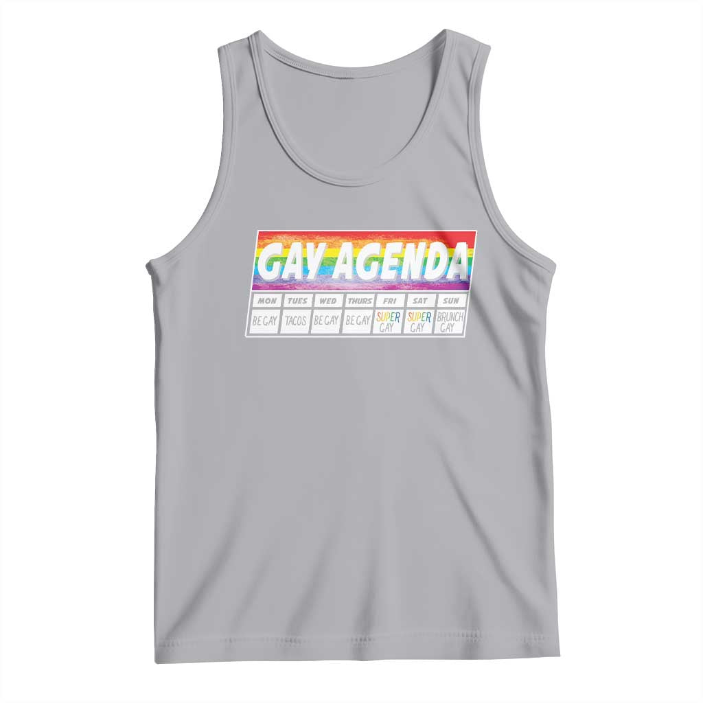 Funny Gay Agenda Weekly Schedule Pride LGBT Pride Tank Top TS09 Athletic Heather Print Your Wear