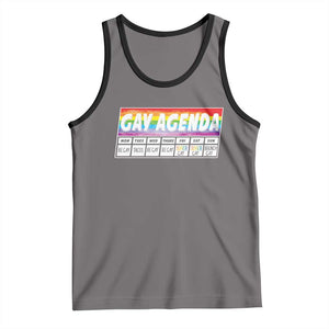 Funny Gay Agenda Weekly Schedule Pride LGBT Pride Tank Top TS09 Deep Heather Black Print Your Wear