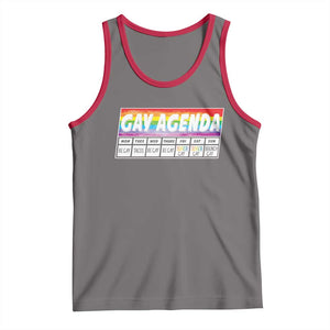 Funny Gay Agenda Weekly Schedule Pride LGBT Pride Tank Top TS09 Deep Heather Red Print Your Wear
