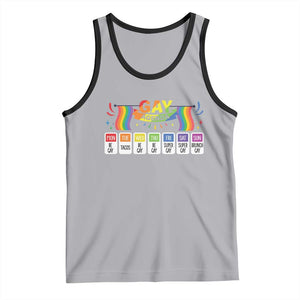 Funny Gay Agenda Tank Top Weekly Schedule Pride LGBT Pride TS09 Athletic Heather Black Print Your Wear