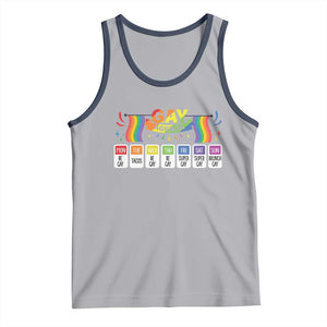 Funny Gay Agenda Tank Top Weekly Schedule Pride LGBT Pride TS09 Athletic Heather Navy Print Your Wear