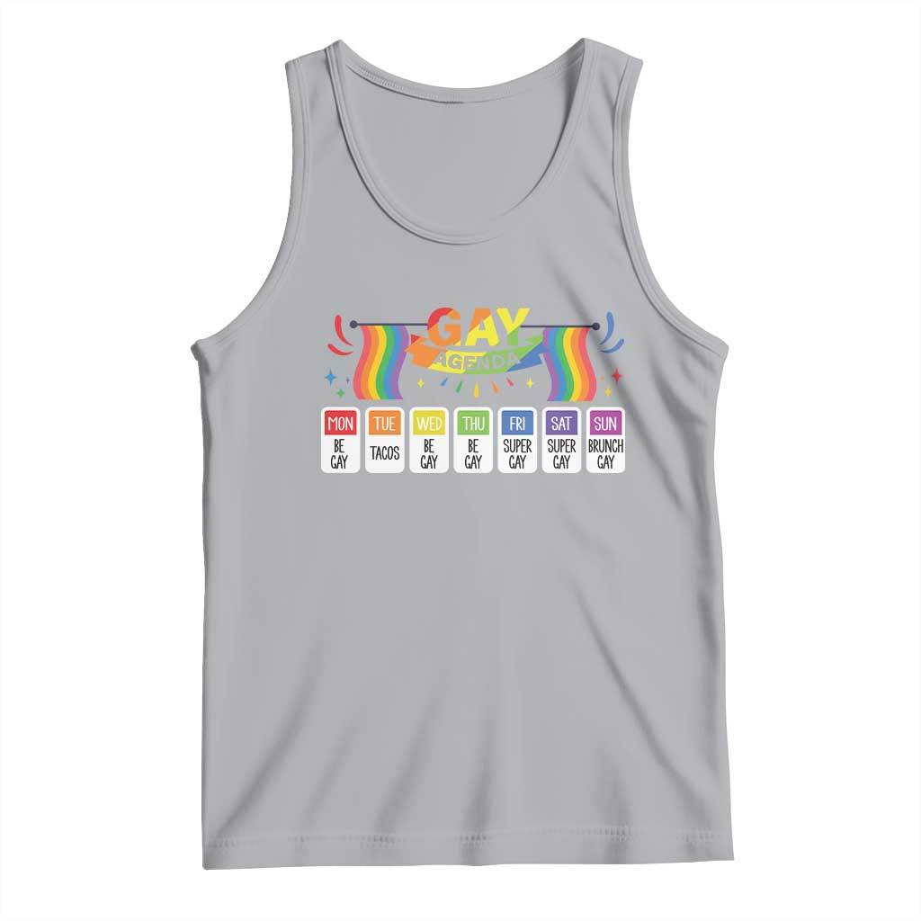 Funny Gay Agenda Tank Top Weekly Schedule Pride LGBT Pride TS09 Athletic Heather Print Your Wear