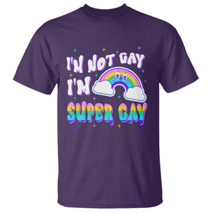 Funny LGBT Pride T Shirt I'm Not Gay I'm Super Gay Cute Rainbow TS09 Purple Printyourwear
