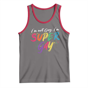 Funny LGBT Pride Tank Top I'm Not Gay I'm Super Gay TS09 Deep Heather Red Print Your Wear
