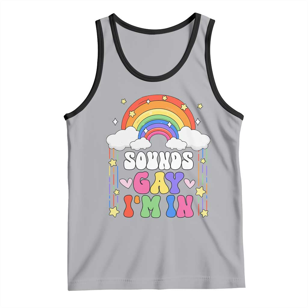 LGBT Pride Tank Top Sound Gay I'm In Rainbow TS09 Athletic Heather Black Print Your Wear
