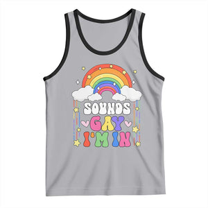 LGBT Pride Tank Top Sound Gay I'm In Rainbow TS09 Athletic Heather Black Print Your Wear