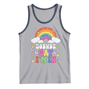 LGBT Pride Tank Top Sound Gay I'm In Rainbow TS09 Athletic Heather Navy Print Your Wear