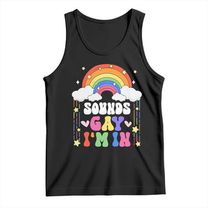 LGBT Pride Tank Top Sound Gay I'm In Rainbow TS09 Black Print Your Wear