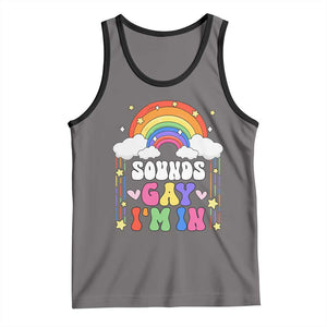 LGBT Pride Tank Top Sound Gay I'm In Rainbow TS09 Deep Heather Black Print Your Wear