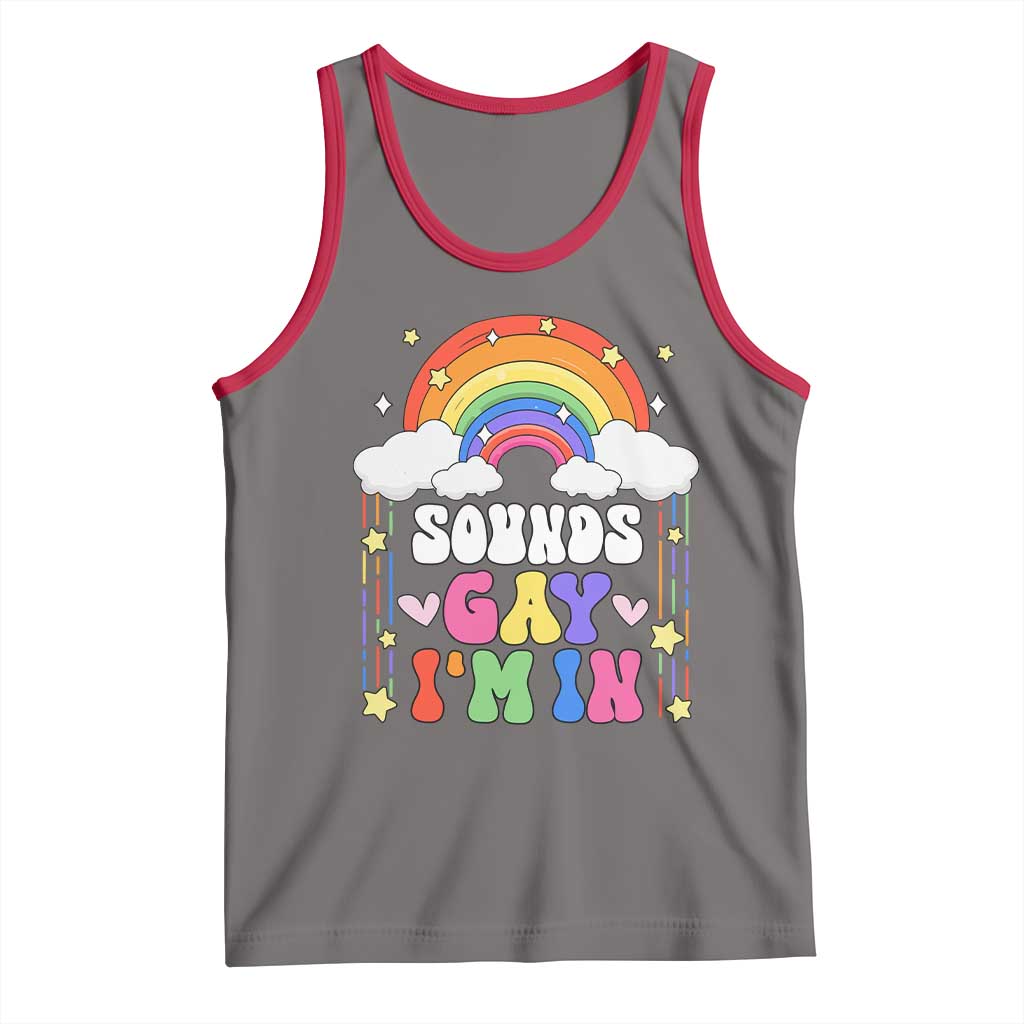 LGBT Pride Tank Top Sound Gay I'm In Rainbow TS09 Deep Heather Red Print Your Wear