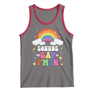 LGBT Pride Tank Top Sound Gay I'm In Rainbow TS09 Deep Heather Red Print Your Wear