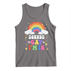 LGBT Pride Tank Top Sound Gay I'm In Rainbow TS09 Deep Heather Print Your Wear