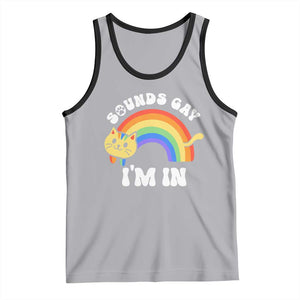 LGBT Cat Lover Tank Top Sound Gay I'm In Funny Rainbow Cat TS09 Athletic Heather Black Print Your Wear