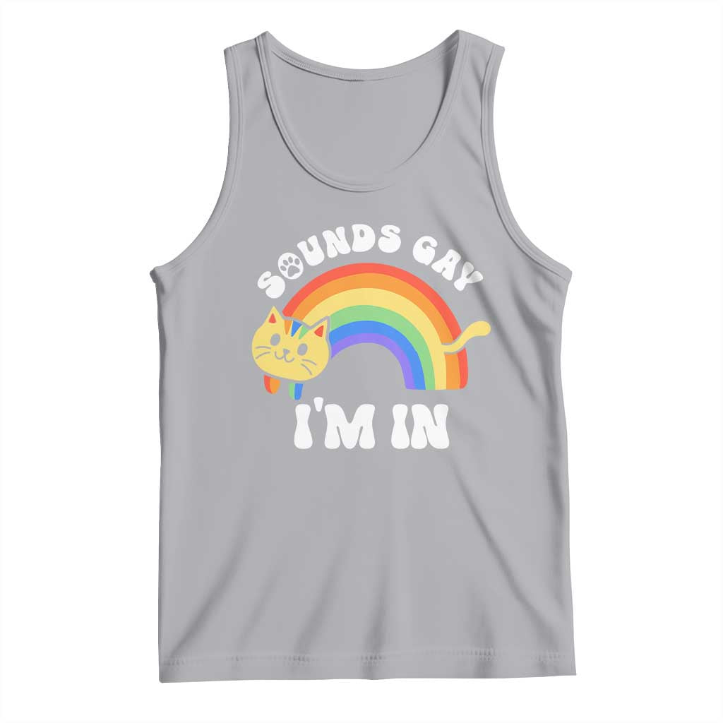 LGBT Cat Lover Tank Top Sound Gay I'm In Funny Rainbow Cat TS09 Athletic Heather Print Your Wear
