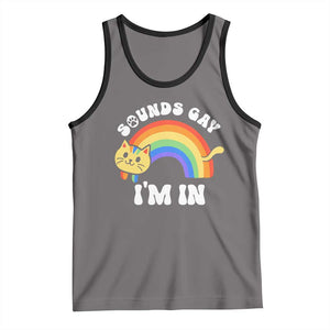 LGBT Cat Lover Tank Top Sound Gay I'm In Funny Rainbow Cat TS09 Deep Heather Black Print Your Wear