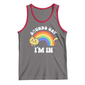 LGBT Cat Lover Tank Top Sound Gay I'm In Funny Rainbow Cat TS09 Deep Heather Red Print Your Wear