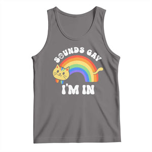 LGBT Cat Lover Tank Top Sound Gay I'm In Funny Rainbow Cat TS09 Deep Heather Print Your Wear