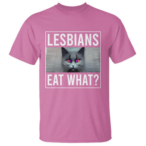 Lesbians Eat What? Funny Scared Cat LGBT Pride T Shirt TS09 Azalea Printyourwear