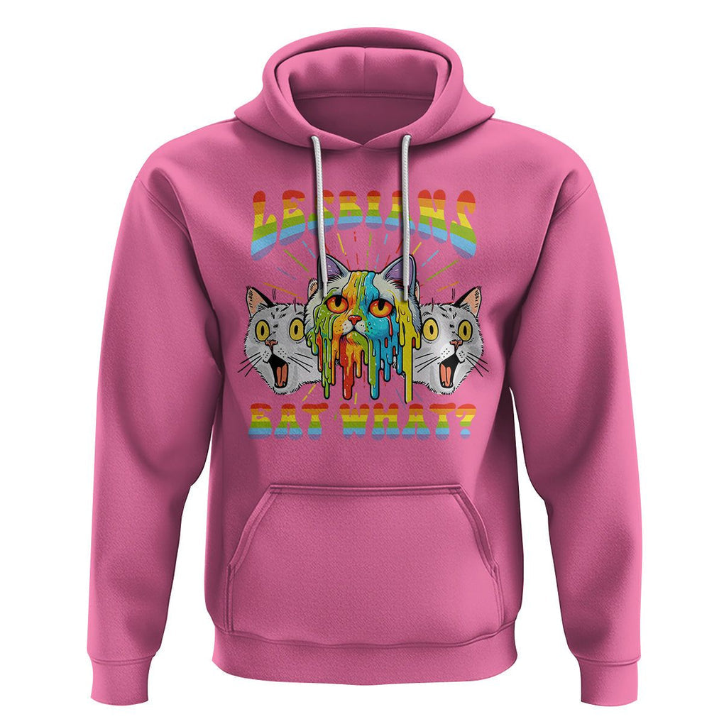 Lesbians Eat What? Funny Scared Cat LGBT Pride Hoodie TS09 Azalea Printyourwear