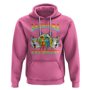 Lesbians Eat What? Funny Scared Cat LGBT Pride Hoodie TS09 Azalea Printyourwear