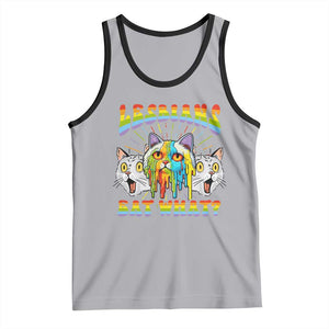 Funny Lesbians Eat What? Tank Top Scared Cat LGBT Pride TS09 Athletic Heather Black Print Your Wear